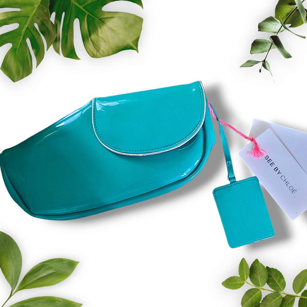 See By Chloe Aqua Clutch, with tags